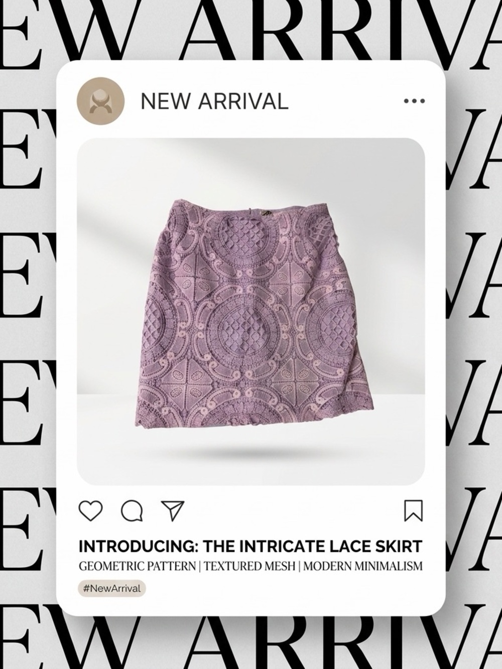 Textured Lace Mini Skirt - Lavender